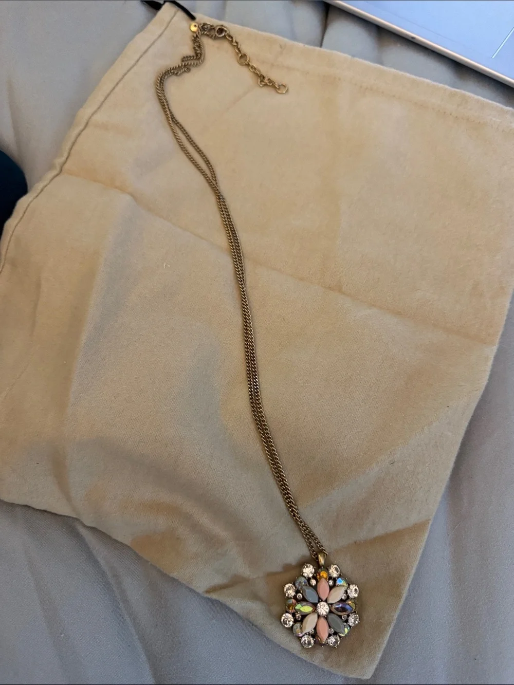 J.Crew Crystal Floral Mandala Necklace